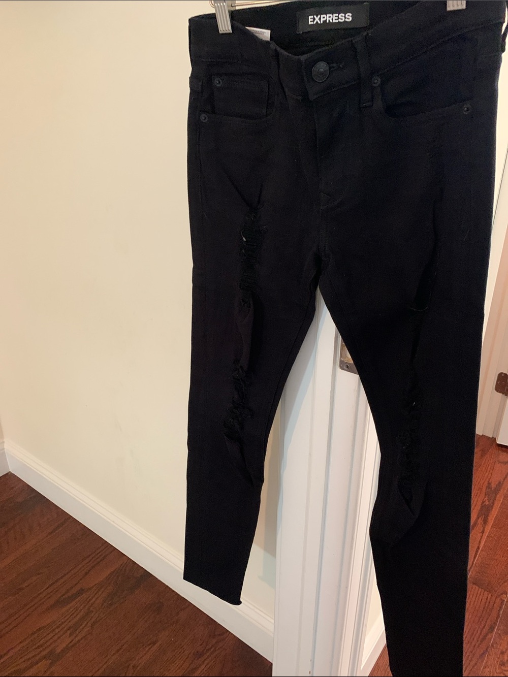Express Black Ripped Skinny Jeans